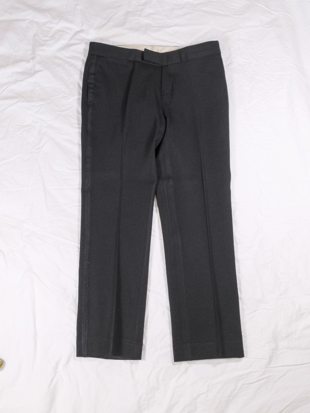 Banana Republic 100% Wool Black Tuxedo Pants Straight Leg 2P